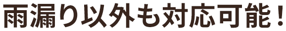 雨漏り以外でも対応可能！